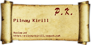 Pilnay Kirill névjegykártya